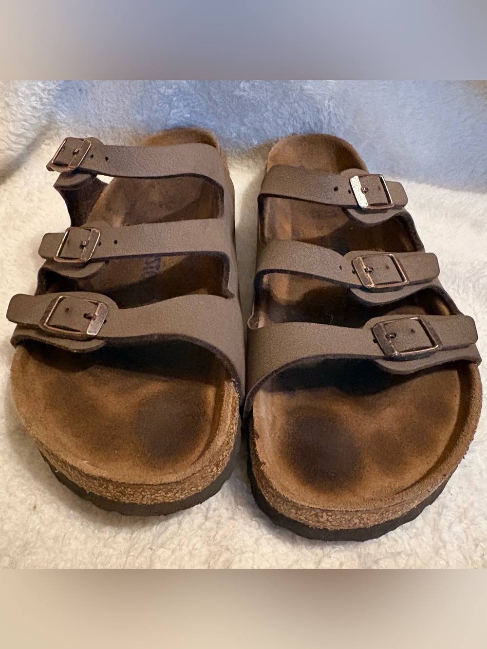 Women’s Birkenstock Florida Mauve Brown 3 Strap Sandals EU 37 US 7 EUC - Picture 4 of 8